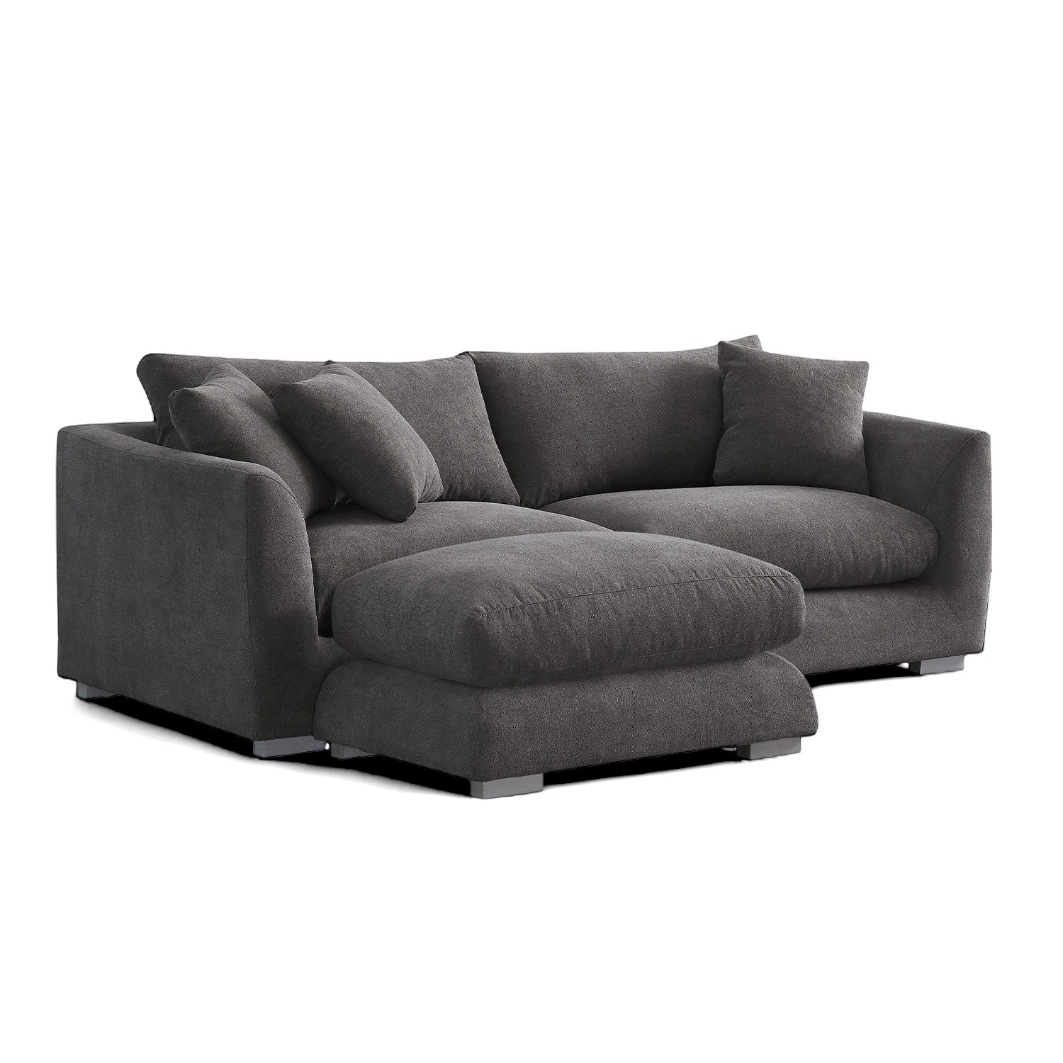 Sydney Feather 2.0 Sofa + Ottoman - Grey