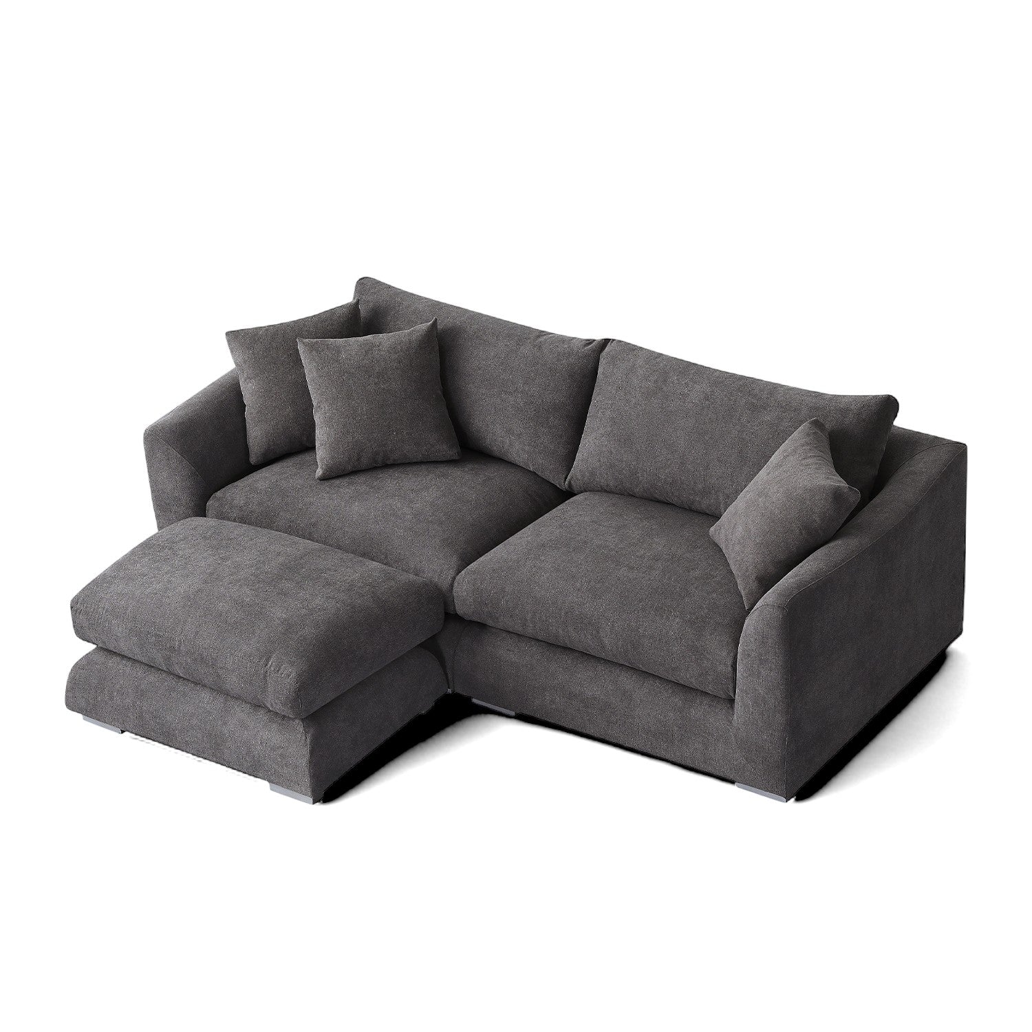 Sydney Feather 2.0 Sofa + Ottoman - Grey