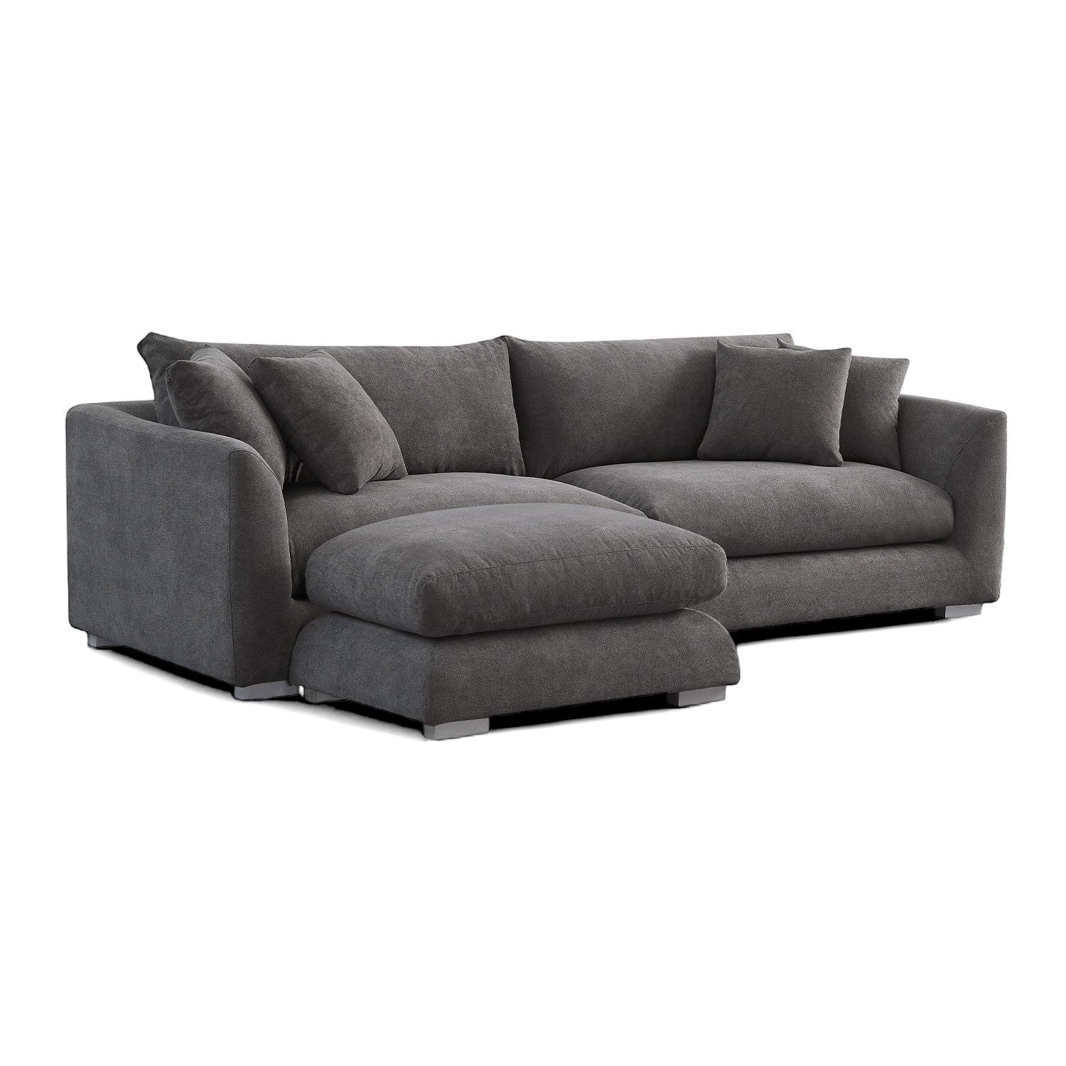 Sydney Feather 2.0 Sofa + Ottoman - Grey