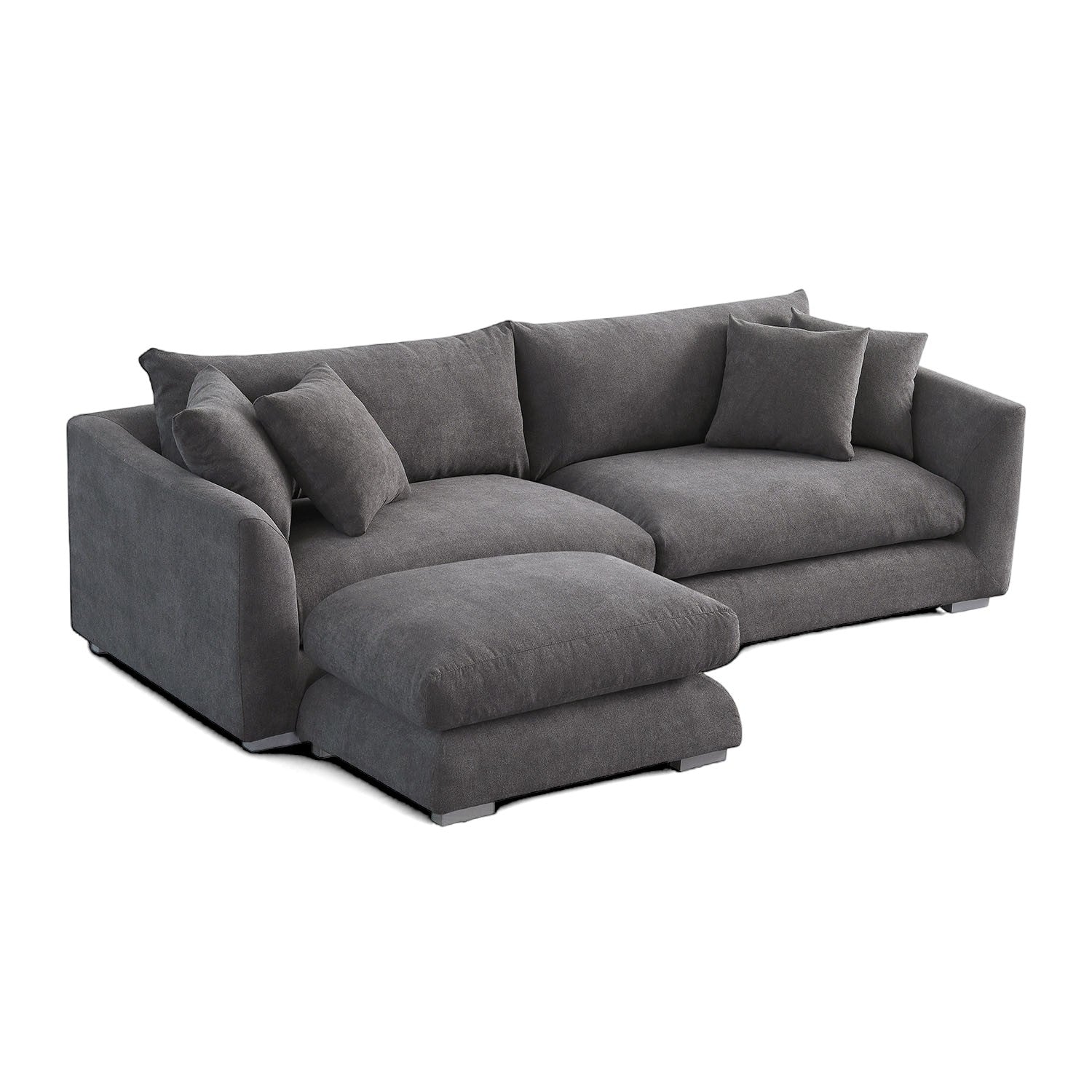 Sydney Feather 2.0 Sofa + Ottoman - Grey