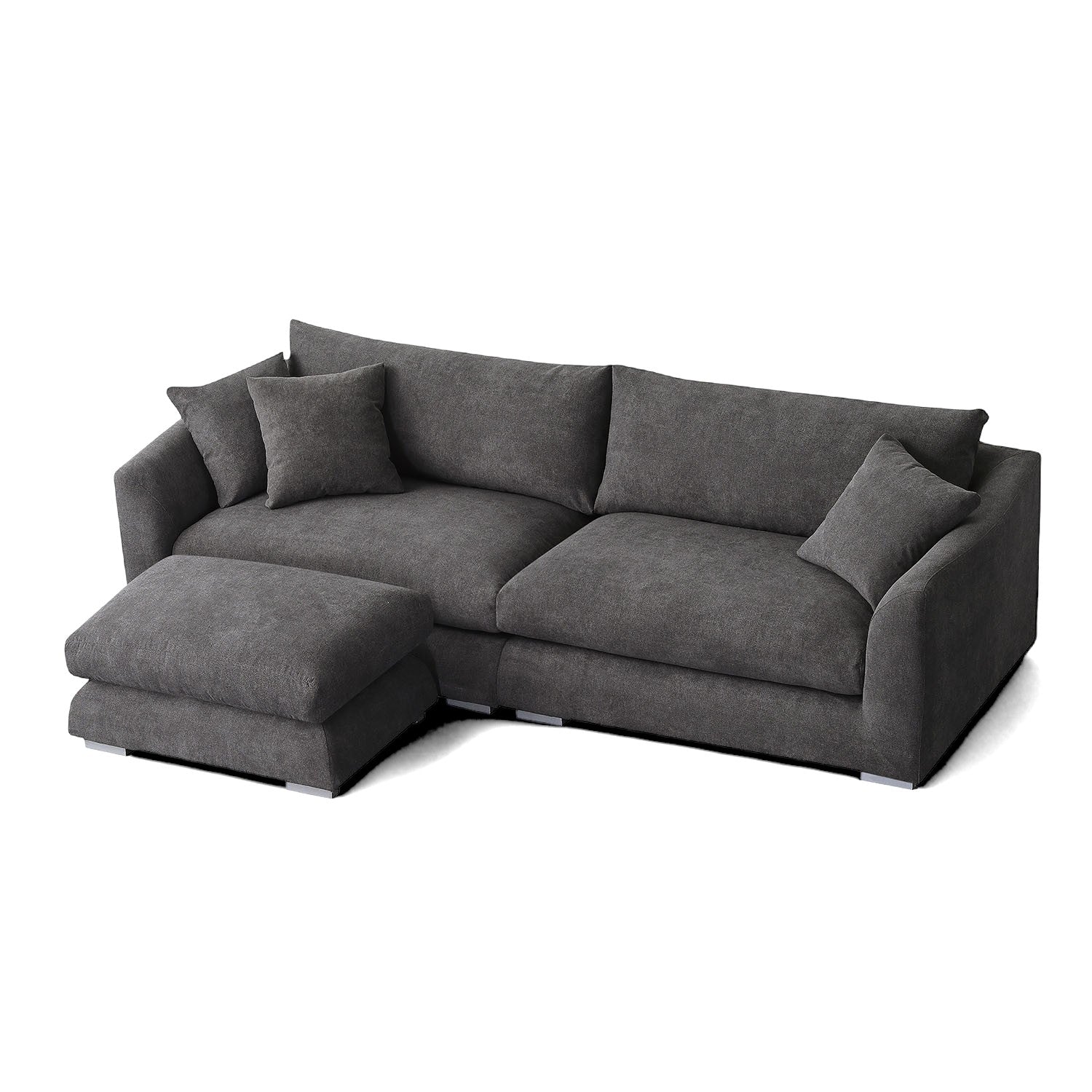 Sydney Feather 2.0 Sofa + Ottoman - Grey